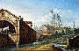 Pietro Bellotti (1725-1818) Veduta di Dolo con aggiunta di Padova sullo sfondo (Corinto Baliello). (Si intravede la torre di Ezzelino e la Basilica del Santo) (Corinto Baliello)
